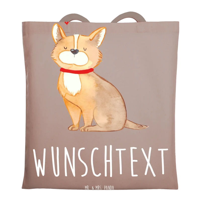 Personalisierte Foto Tragetasche Hund Glück