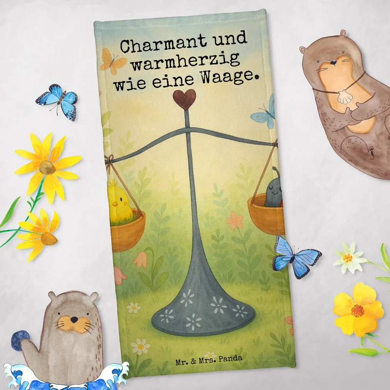 Badehandtuch Sternzeichen Waage Design