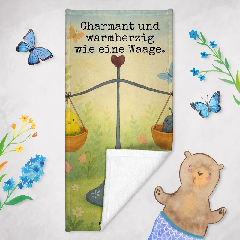 Badehandtuch Sternzeichen Waage Design