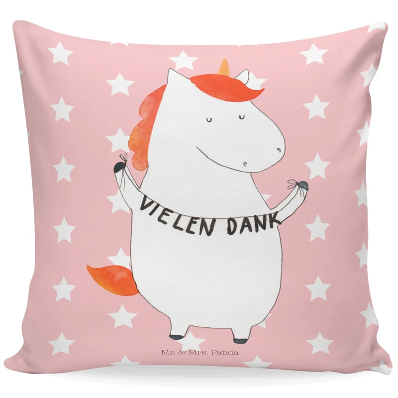 40x40 Kissen Einhorn Dankeschön