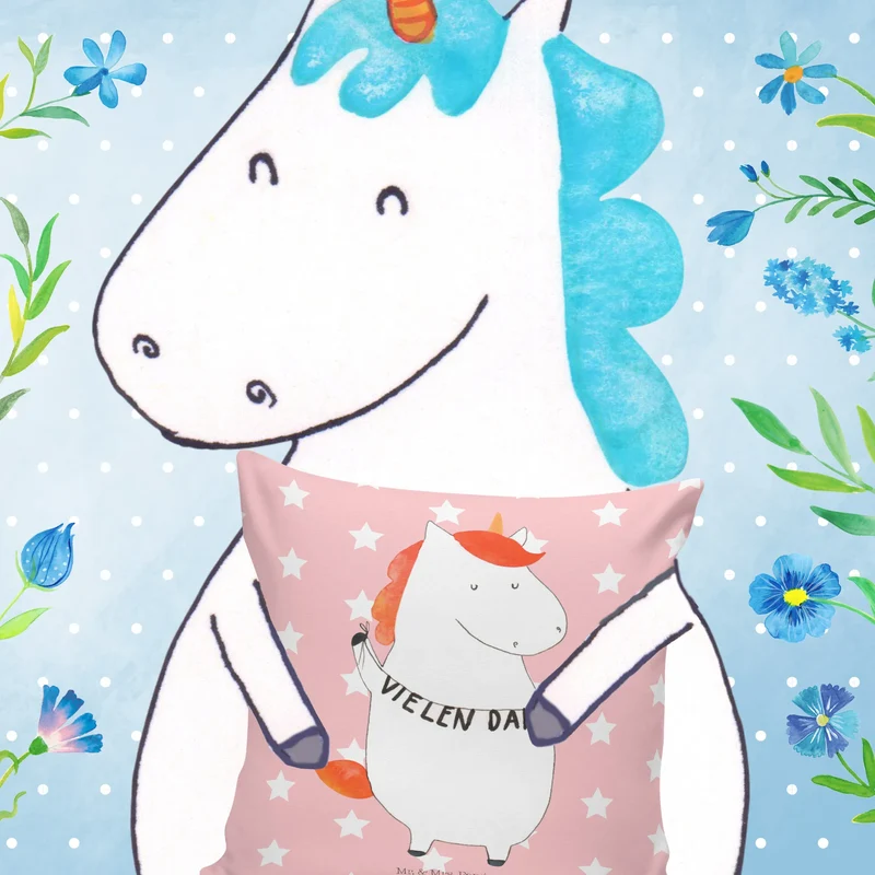 40x40 Kissen Einhorn Dankeschön