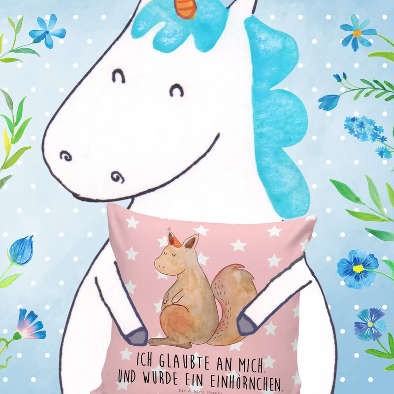 40x40 Kissen Einhorn Glauben