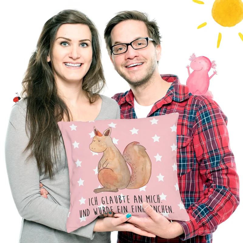 40x40 Kissen Einhorn Glauben
