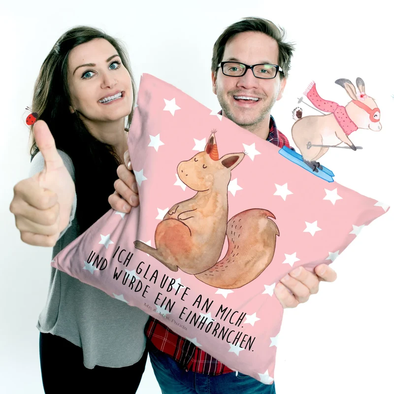 40x40 Kissen Einhorn Glauben