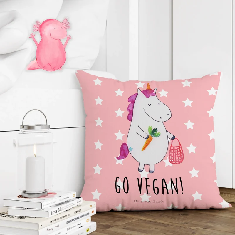40x40 Kissen Einhorn Vegan