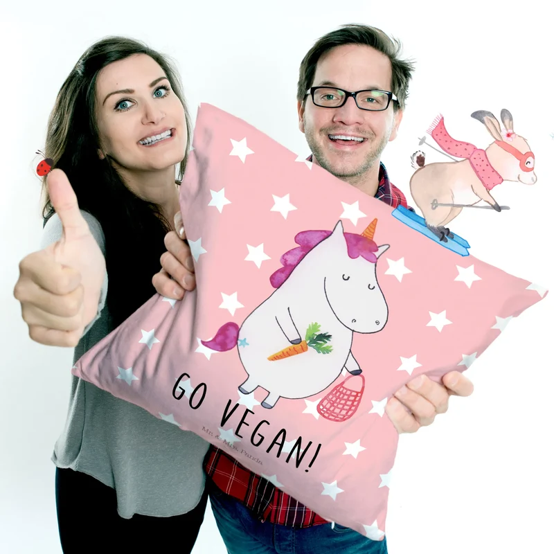 40x40 Kissen Einhorn Vegan