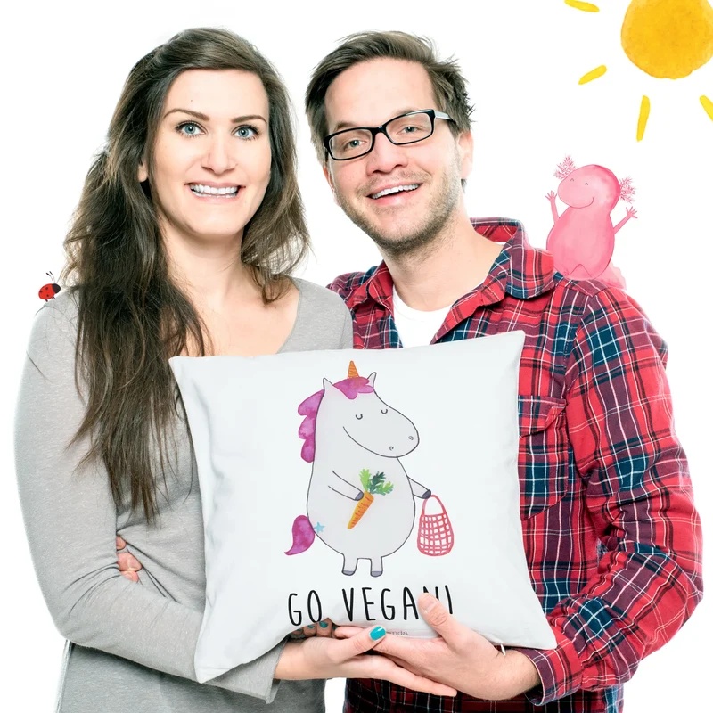 40x40 Kissen Einhorn Vegan