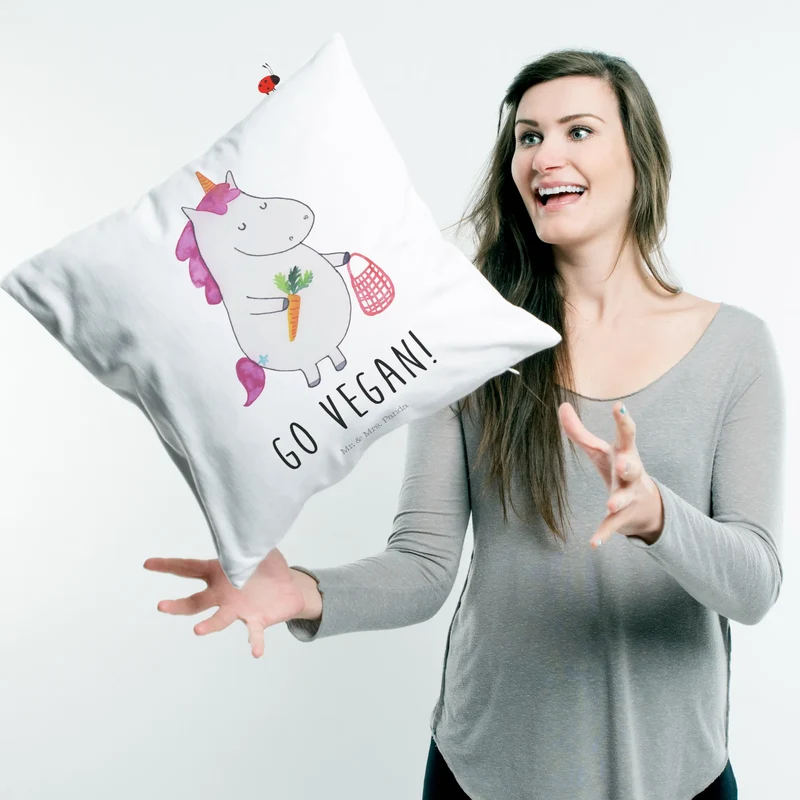 40x40 Kissen Einhorn Vegan