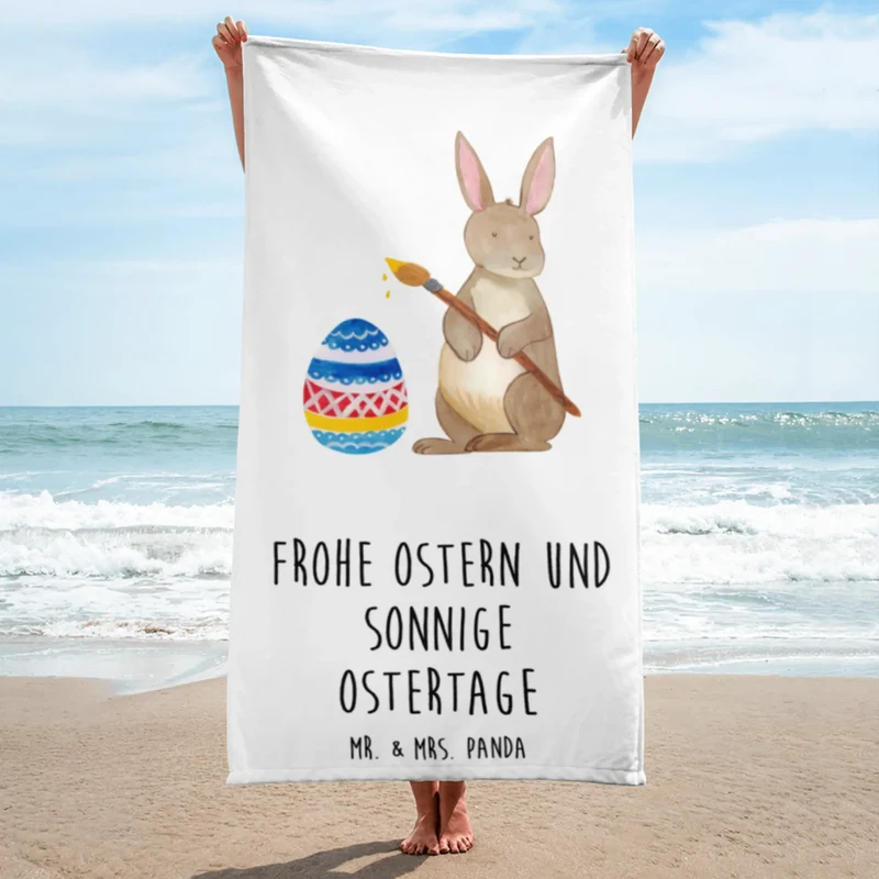 XL Badehandtuch Hase Eier Malen