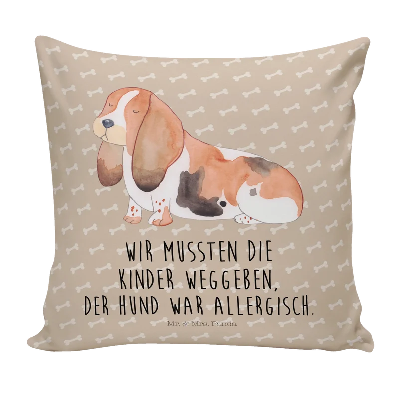 40x40 Kissen Hund Basset Hound