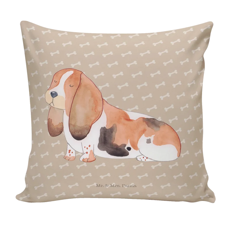 40x40 Kissen Hund Basset Hound