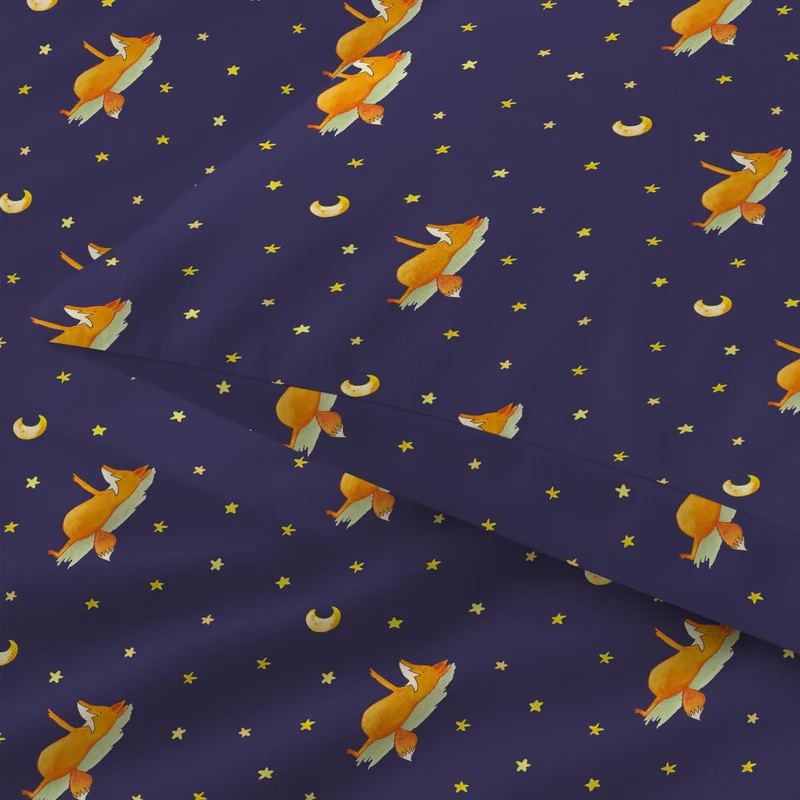 Bettwäsche Fuchs Sternenhimmel Muster