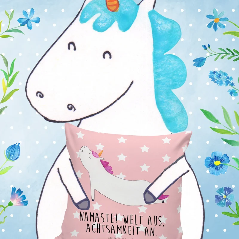 40x40 Kissen Einhorn Yoga