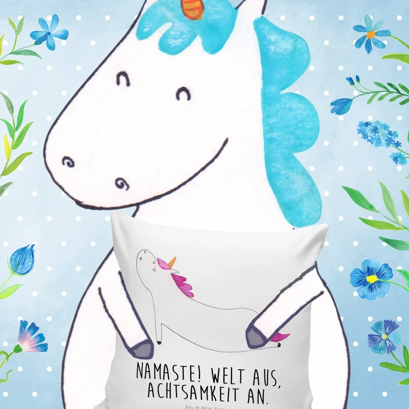 40x40 Kissen Einhorn Yoga