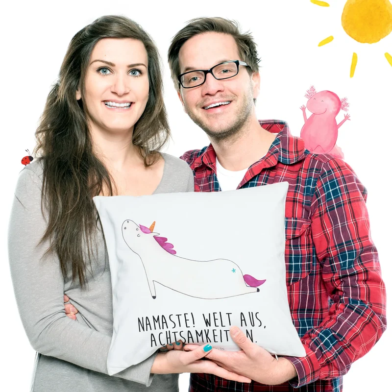 40x40 Kissen Einhorn Yoga