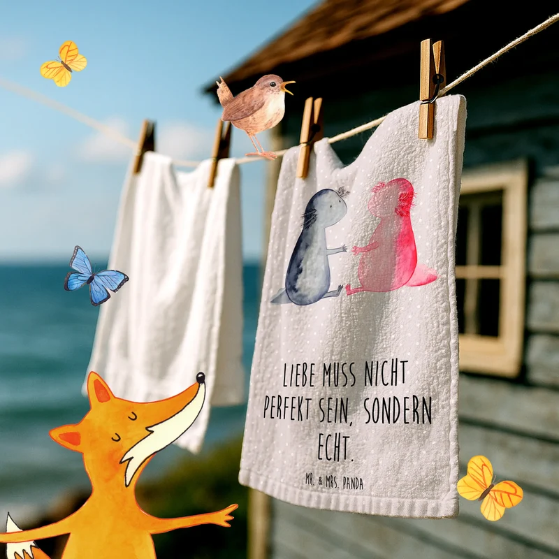 Gästehandtuch Axolotl Liebe