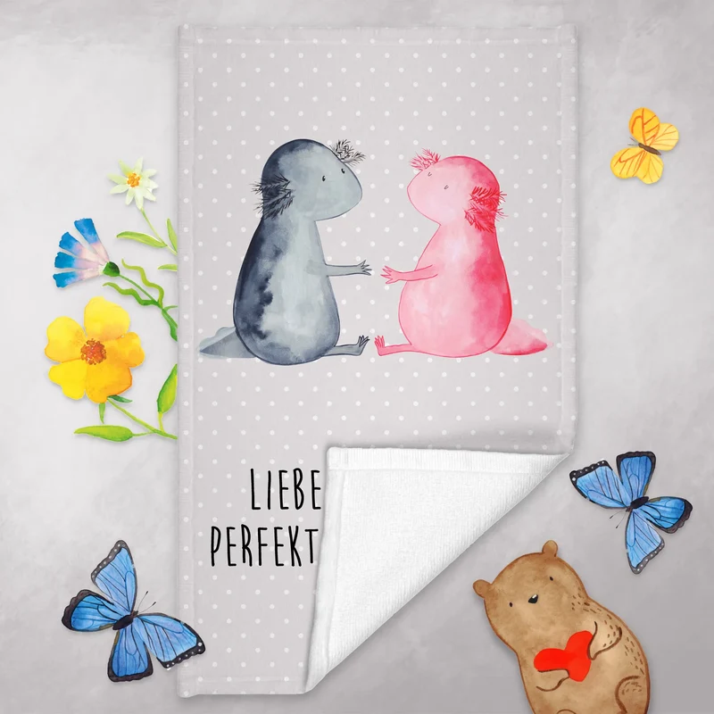 Gästehandtuch Axolotl Liebe