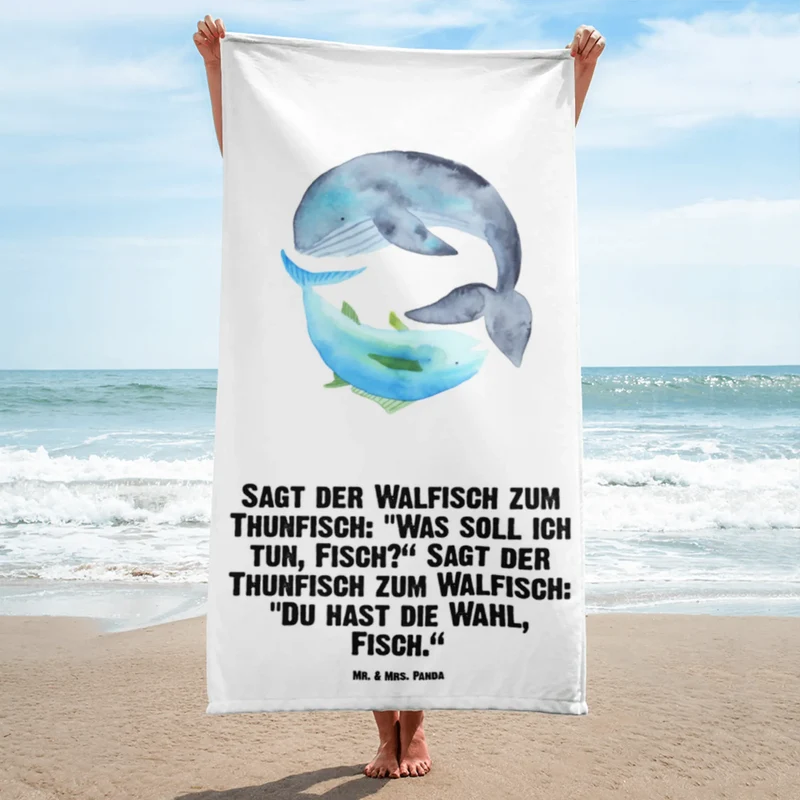 XL Badehandtuch Walfisch Thunfisch