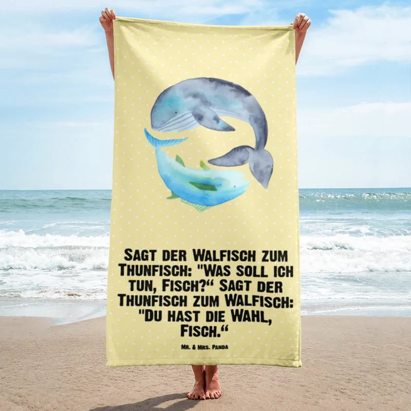 XL Badehandtuch Walfisch Thunfisch