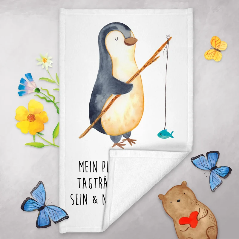 Gästehandtuch Pinguin Angler