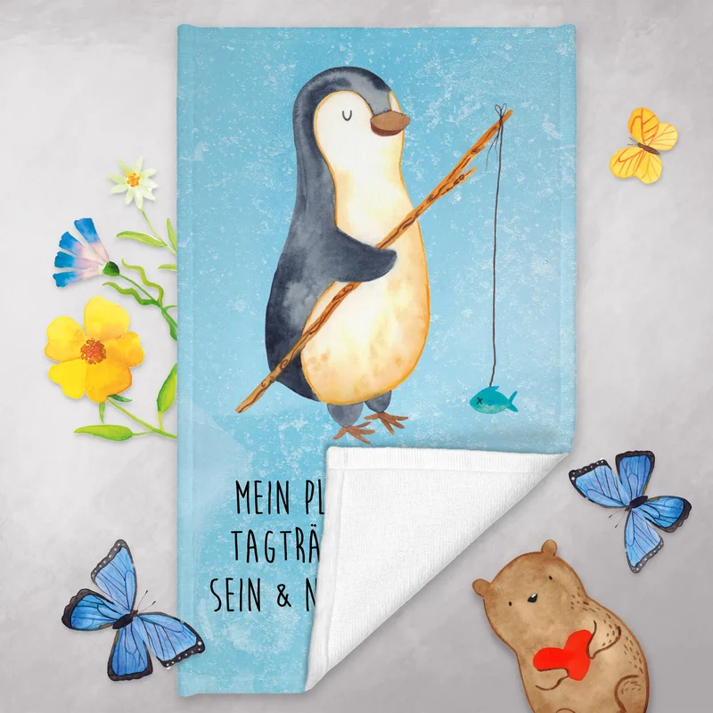 Gästehandtuch Pinguin Angler