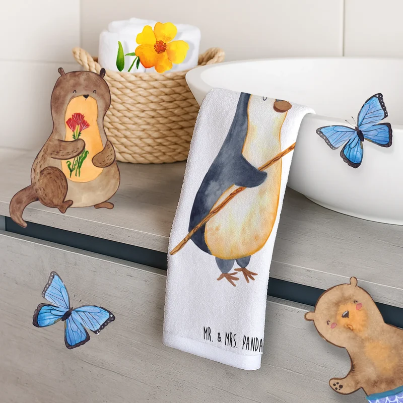 Gästehandtuch Pinguin Angler