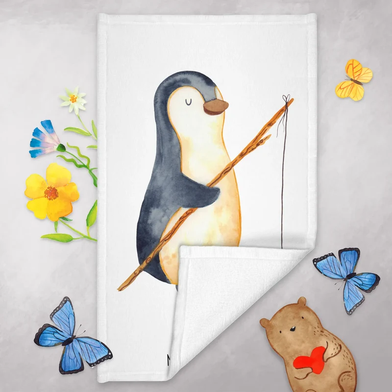 Gästehandtuch Pinguin Angler