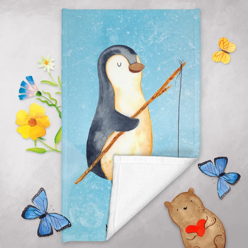 Gästehandtuch Pinguin Angler