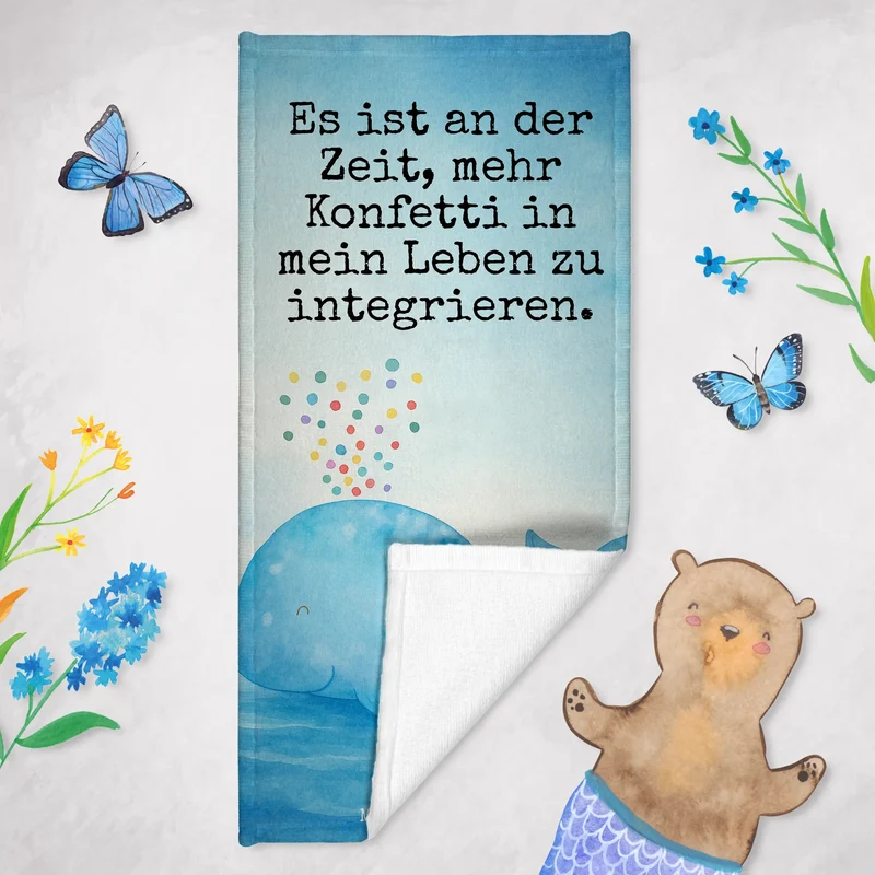 Badehandtuch Wal Konfetti Design