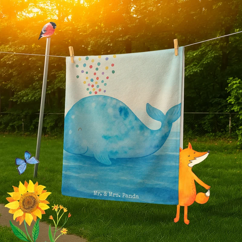 Badehandtuch Wal Konfetti Design