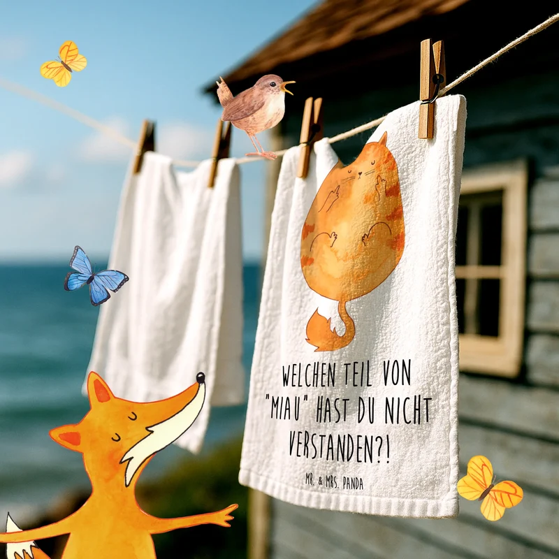 Gästehandtuch Katze Mittelfinger