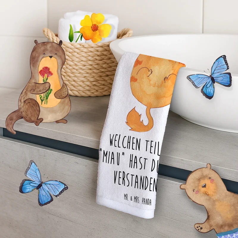 Gästehandtuch Katze Mittelfinger
