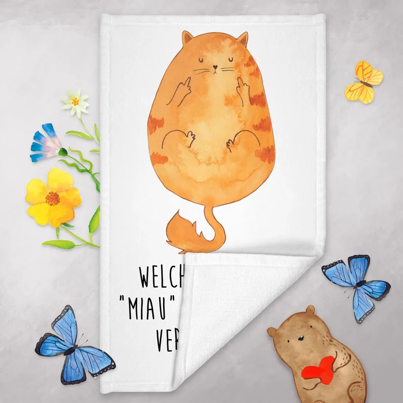 Gästehandtuch Katze Mittelfinger