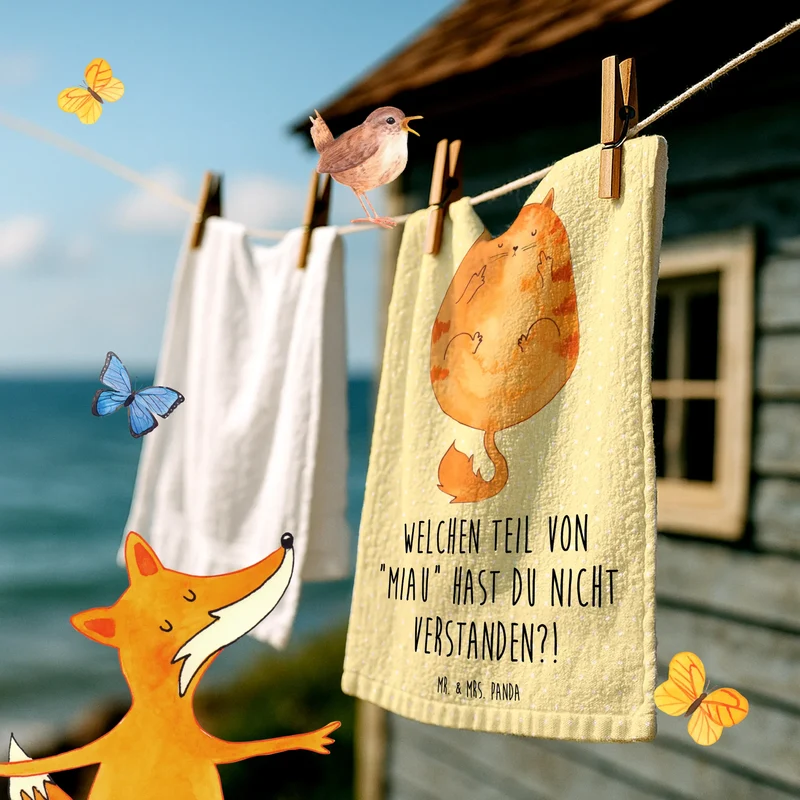 Gästehandtuch Katze Mittelfinger