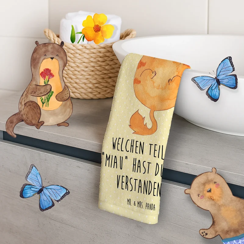 Gästehandtuch Katze Mittelfinger