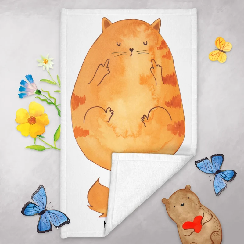 Gästehandtuch Katze Mittelfinger