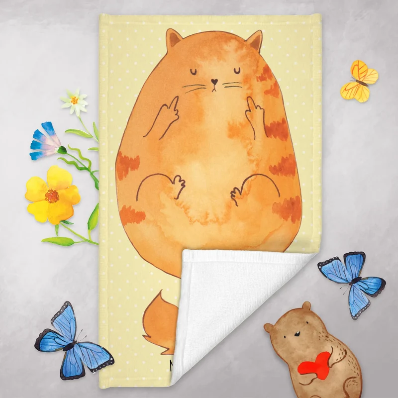 Gästehandtuch Katze Mittelfinger