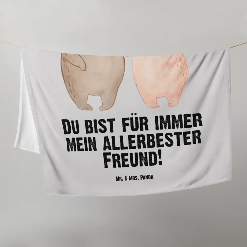 Babydecke Bär und Hase Umarmen