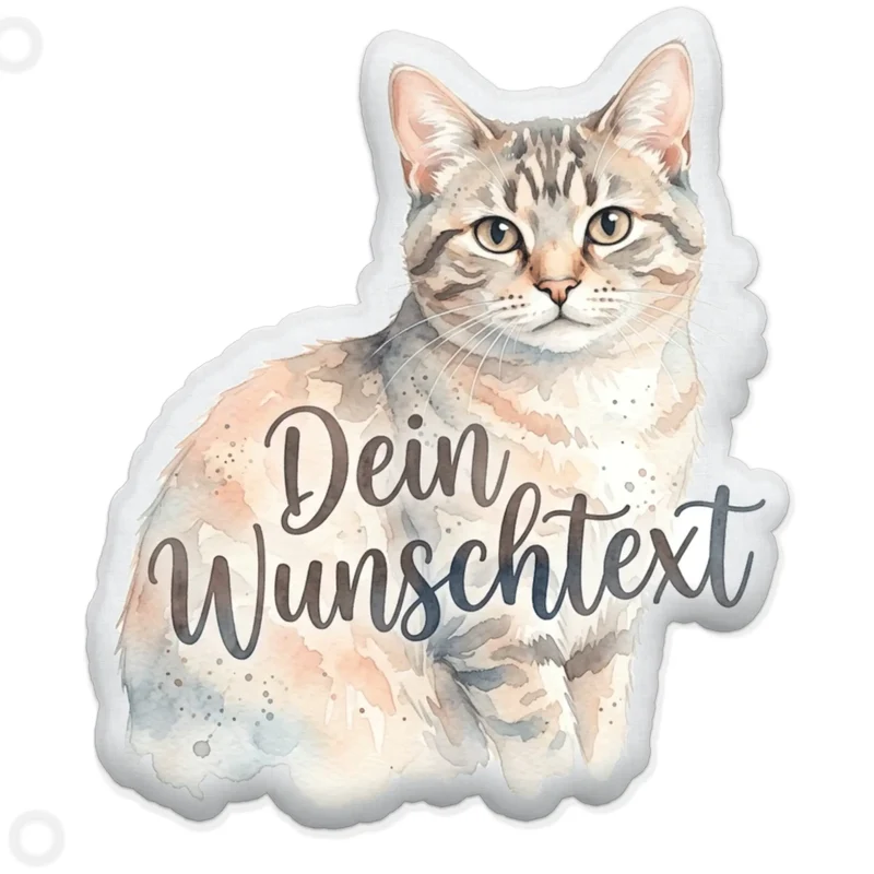 Personalisiertes Formkissen Haustier im Stil einer Aquarell Zeichnung