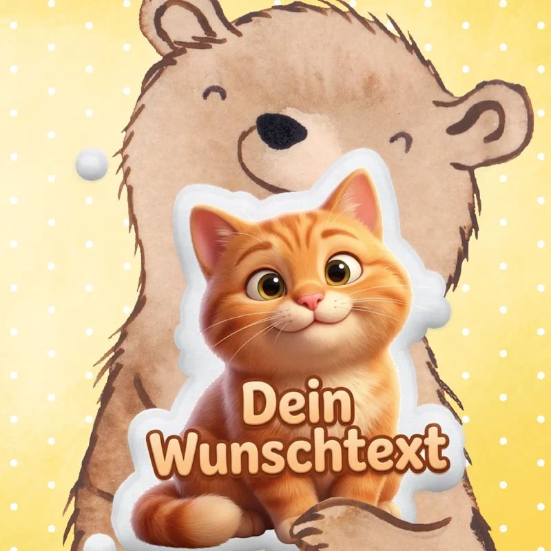 Personalisiertes Formkissen Haustier im Cartoon & Animationsfilm Stil