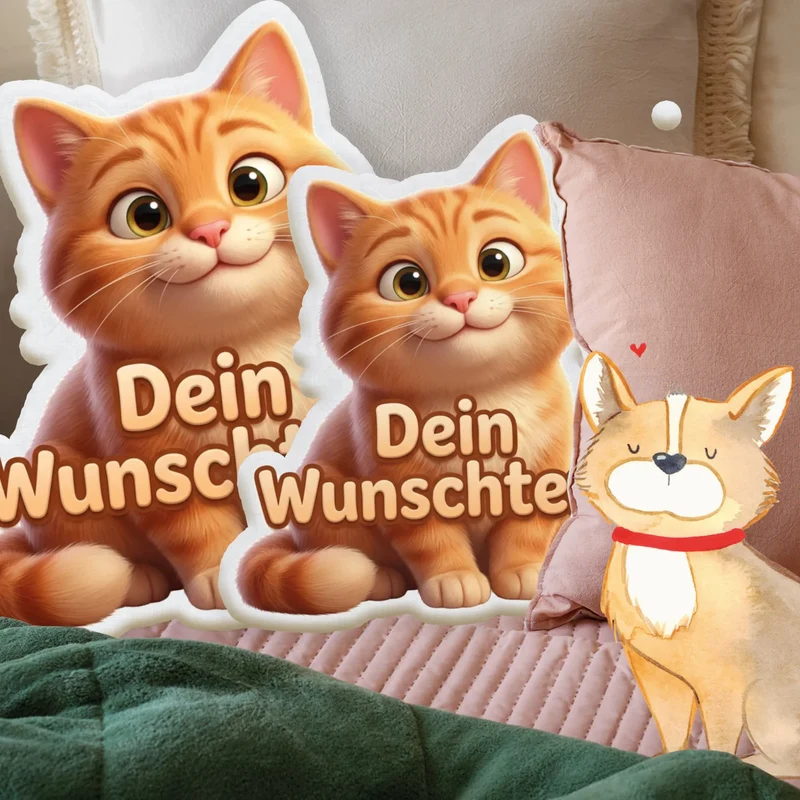 Personalisiertes Formkissen Haustier im Cartoon & Animationsfilm Stil