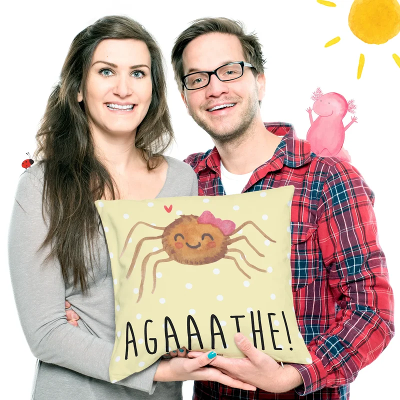40x40 Kissen Spinne Agathe Freude