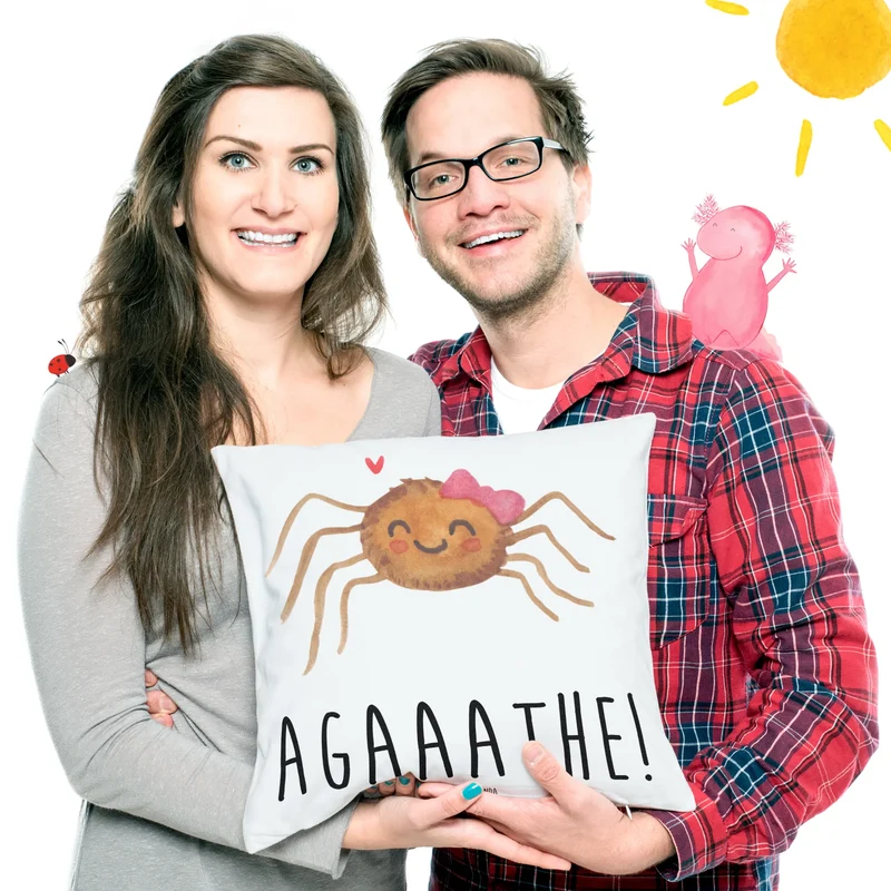 40x40 Kissen Spinne Agathe Freude