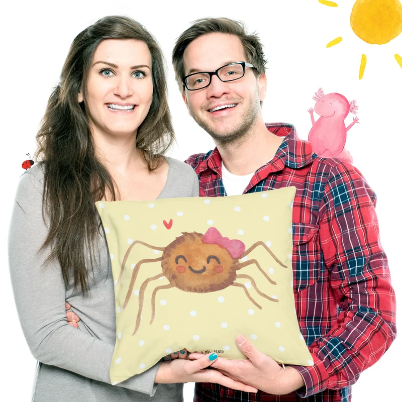 40x40 Kissen Spinne Agathe Freude