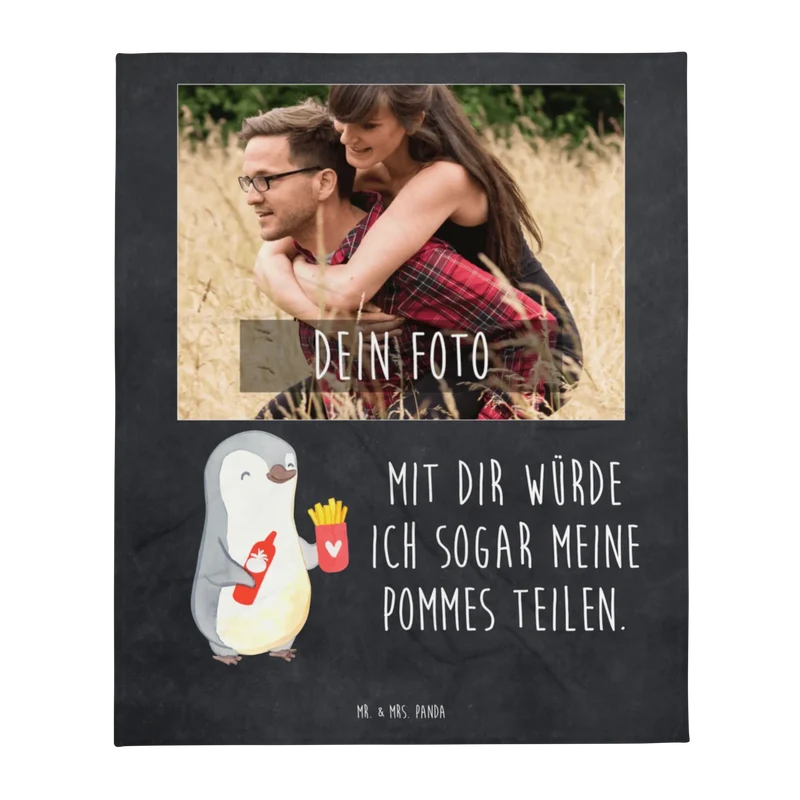 Personalisierte Foto Decke Pinguin Pommes