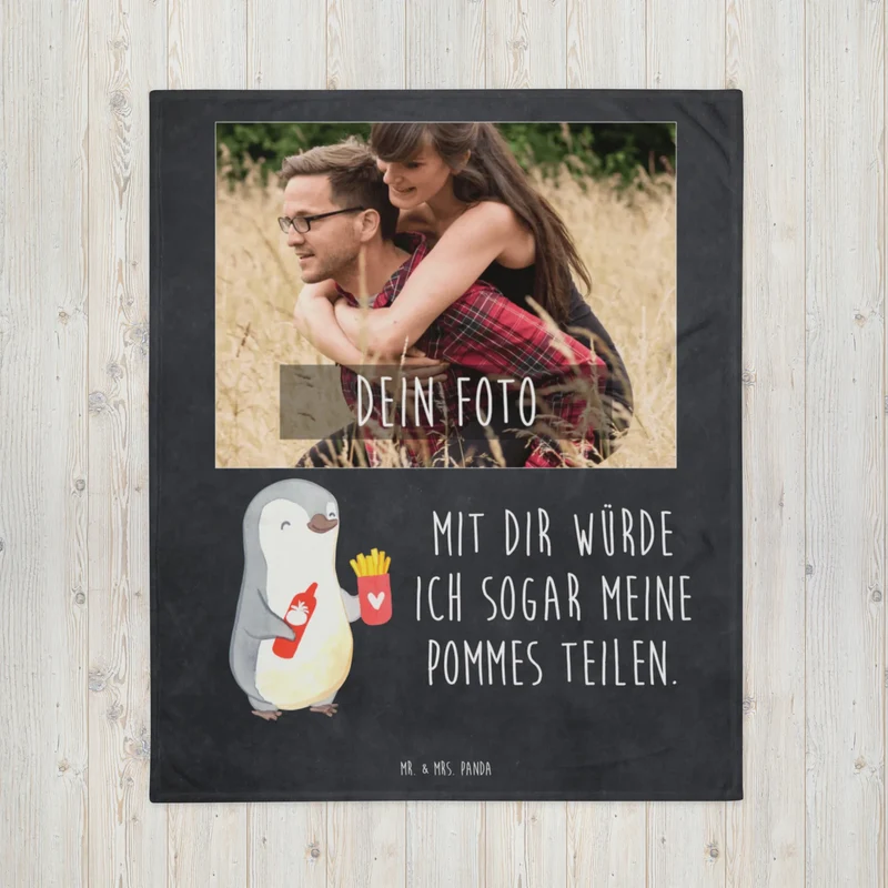 Personalisierte Foto Decke Pinguin Pommes