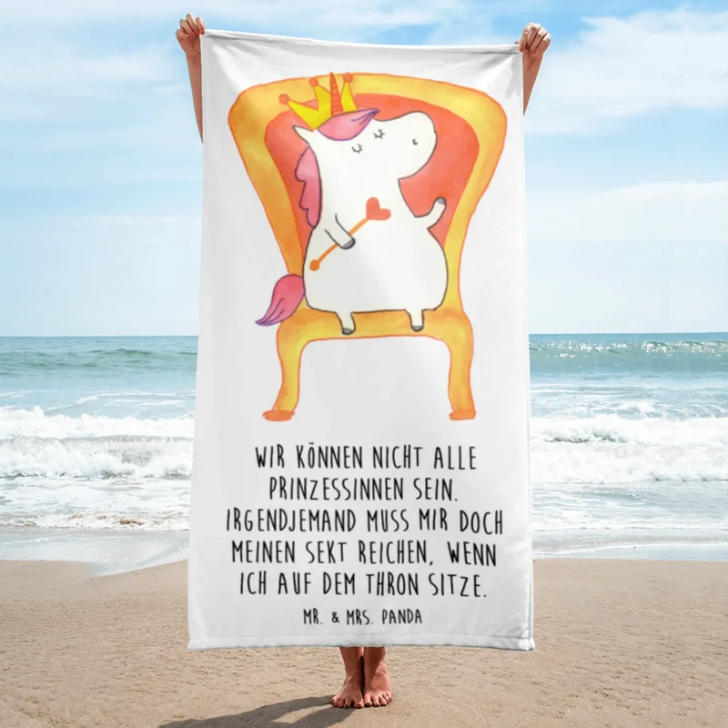 XL Badehandtuch Einhorn Prinzessin