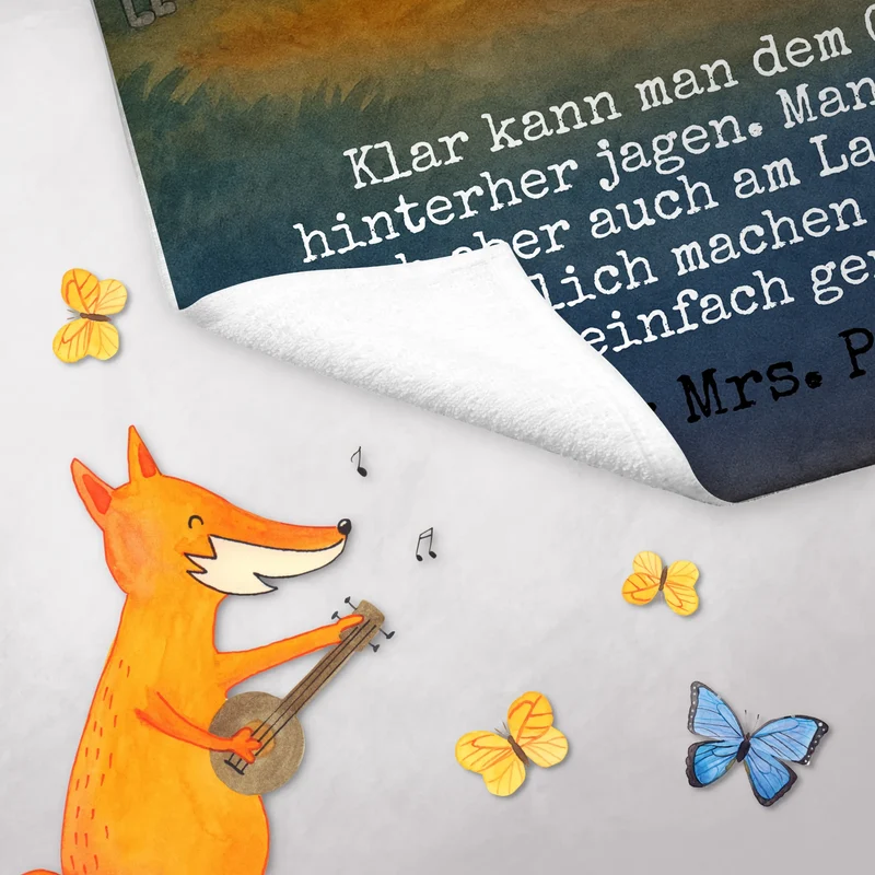 Gästehandtuch Bär & Marienkäfer Lagerfeuer Design