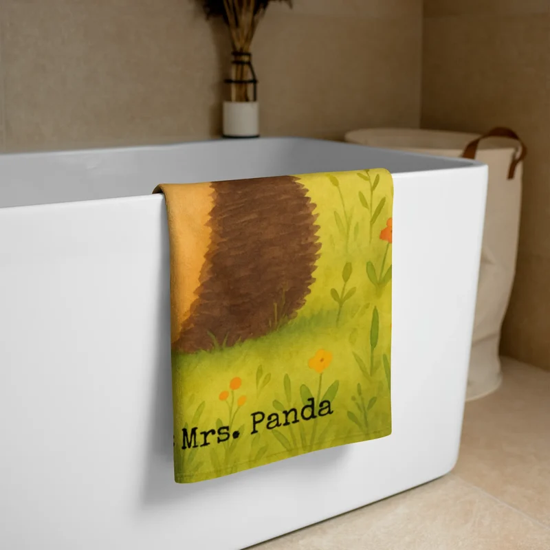 XL Badehandtuch Igel Blumen Design