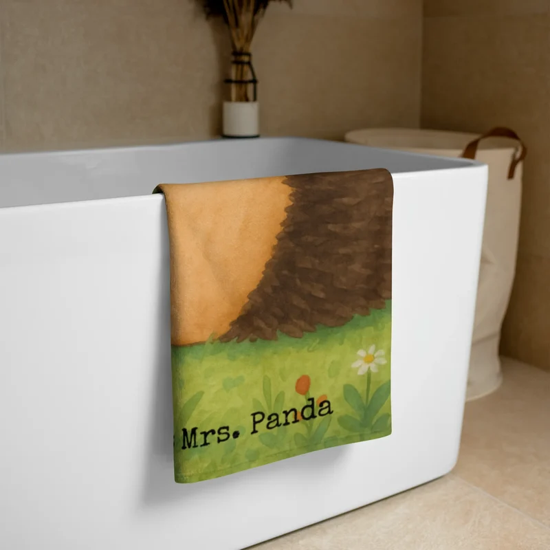 XL Badehandtuch Igel Blumen Design